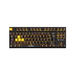 clavier gaming mécanique filaire azerty vitality red tkl noir et jaune