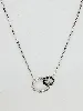 collier diana argent doule cercles oxydes de zirconium noirs et blancs argent 925 millième (22 ct) 2,29 g