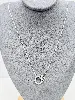 collier diana argent doule cercles oxydes de zirconium noirs et blancs argent 925 millième (22 ct) 2,29 g