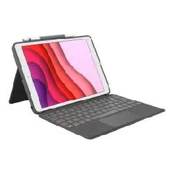 logitech combo touch - clavier et étui - avec trackpad - rétroéclairé - apple smart connector - azerty - français - gris oxford - 