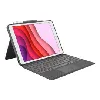 logitech combo touch - clavier et étui - avec trackpad - rétroéclairé - apple smart connector - azerty - français - gris oxford - 