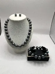 parure imitation perles - collier + boucles d oreilles