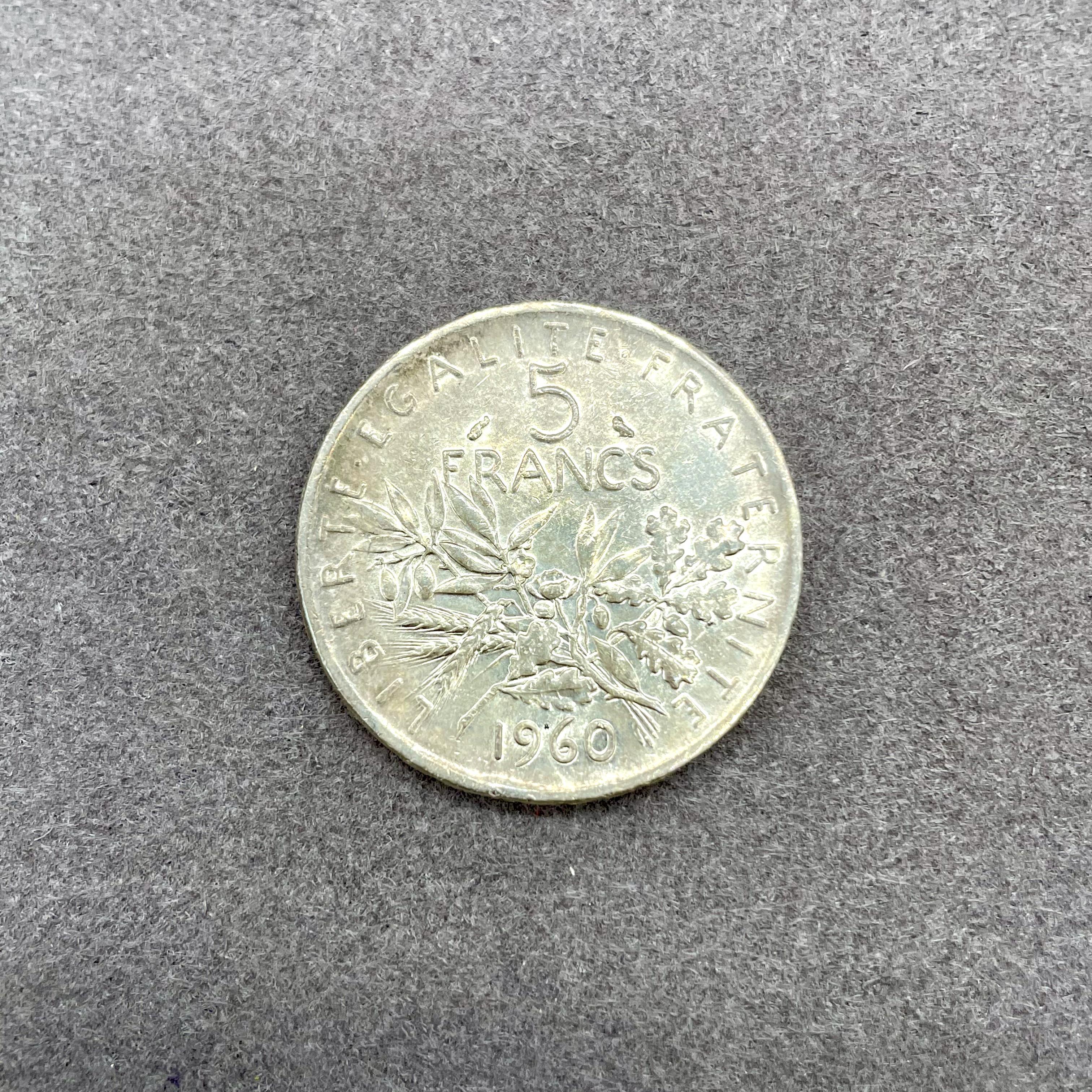 Pi ce 5 Francs Semeuse 1960 Argent 835 Milli me 11 99g EBay Pi ce 5 francs semeuse 1960 argent 835 milli me 11 99g ebay