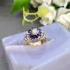 bague fleurs pierre bleue et oxydes