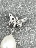 boucles d'oreille papillon et perle argent 925 millième (22 ct) 2,89 g