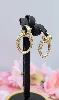 boucles d'oreilles or avec deux anneaux pandants or 750 millième (18 ct) 3,53g