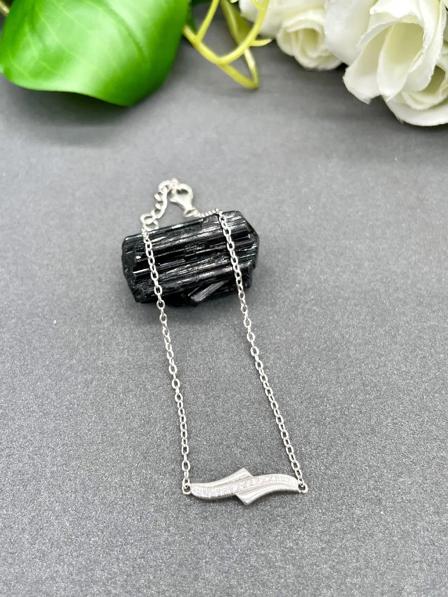 Bracelet En Argent Sterling Motif Vagues - Occasion, Usure Du Temps Visible
