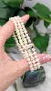 bracelet or 3 rangs de perles de culture blanches or 750 millième (18 ct) 23,64g