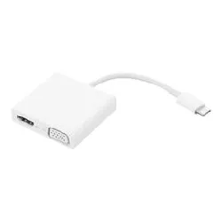 lenovo usb-c 3-in-1 hub - adaptateur vidéo - 24 pin usb-c mâle pour hd-15 (vga), hdmi, usb type a femelle - support 4k, support 10
