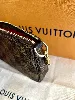 mini pochette accessoires louis vuitton en toile damier ebène marron