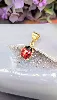 pendentif en forme de coccinelle émail or 750 millième (18 ct) 1,20g