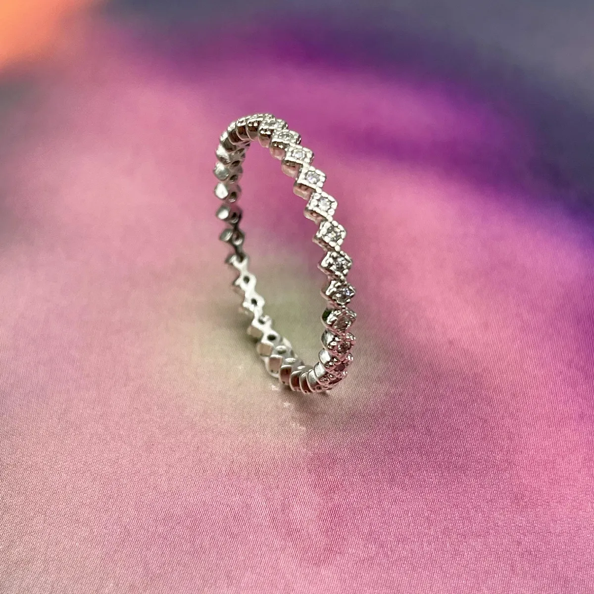 Bague Agatha En Argent 925 Ornée D'oxydation Noire - Poids 7,5 G - Style Bombé - Occasion