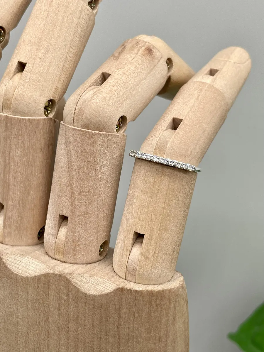 Bague Alliance Américaine En Argent 925 - Oxydes, 0,80g, Occasion