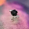 bague argent rose noir céramique et zirconium argent 925 millième (22 ct) 5,08g