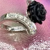 bague argent rose noir céramique et zirconium argent 925 millième (22 ct) 5,08g