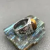 bague chevalier avec pierre oeil de tigre en acier t10