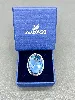 bague cocktail swarovski argenté ornée d'une bleue t60