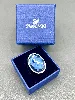 bague cocktail swarovski argenté ornée d'une bleue t60