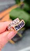 bague croisée en 2 ors sertie de 2 lignes de saphirs et de diamants or 750 millième (18 ct) 7,67g