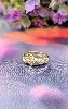 bague or forme vague sertie de 2 lignes de petits diamants or 750 millième (18 ct) 2,93g