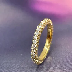 bague pandora sertie d'oxydes en métal doré t54