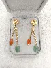 boucle d'oreilles paul & jo perle verte et orange
