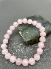 bracelet élastiqué boules en pierre quartz rose d8mm