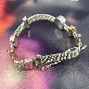 bracelet pandora maille plate avec 3 charms et une chaîne de sécurité argent 925 millième (22 ct) 20,77g argent 925 millième (22 c
