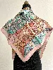 carré/ foulard 90 hermès tout en quilt en soie fond rose