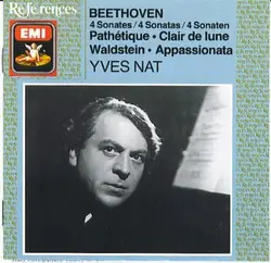 cd beethoven, yves nat - 4 sonates = 4 sonatas = 4 sonaten / pathétique / clair de lune / waldstein / appassionata (1987)