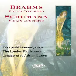 cd brahms / schumann, takayoshi wanami, the london philharmonic conducted by adrian leaper - violin concertos (1993)