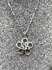 collier argent avec pendentif fleur d'oxydes blancs et noirs argent 925 millième (22 ct) 3,88g