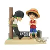 figurine one piece - monkey d. luffy & roronoa zoro wcf log stories 7cm