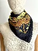 foulard / carré 90 hermès proues en soie avec d'un ton dominant noir