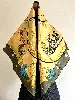 foulard/ carré hermès 90 en soie jacquart plumes et grelot en soie