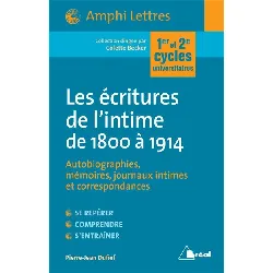 livre les ecritures  de l intime de 1800 à 1914