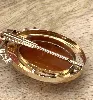 pendentif/broche camée orange en or rose surmonté d'une petite demie perle or 750 millième (18 ct) 16,36g