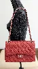 sac à bandoulière chanel timeless jumbo en cuir grainé rouge et la bijouterie argenté
