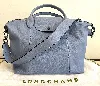 sac à bandoulière longchamp le pliage xtra en cuir couleur bleu ciel