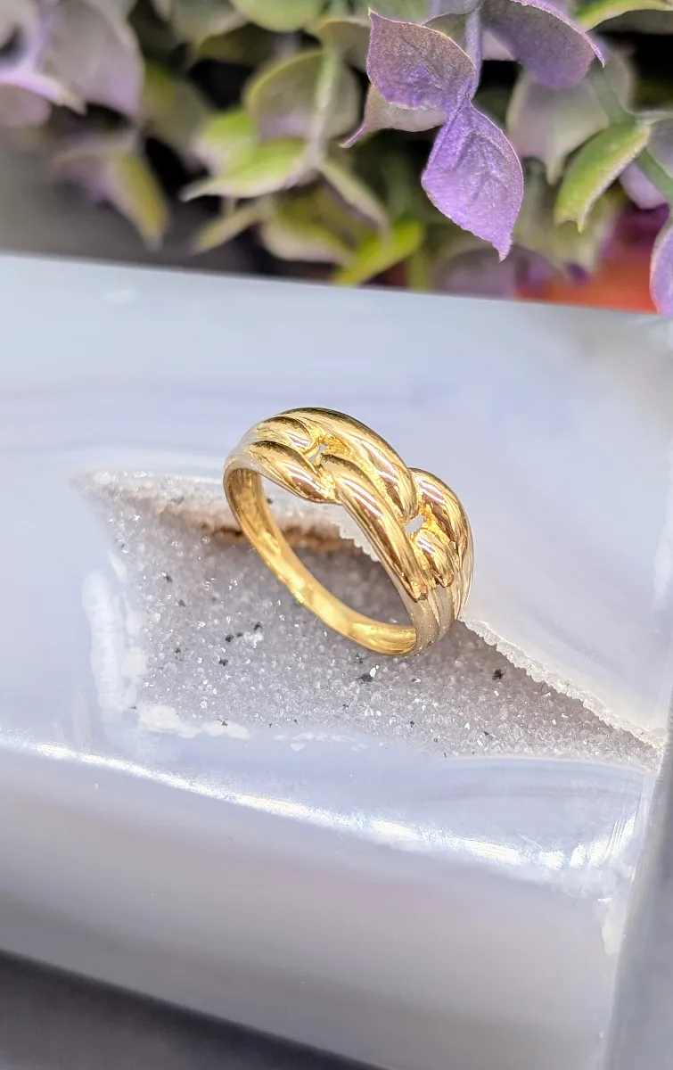 Bague En Or 18 Carats (750/1000) Avec Motifs Entrelacés - Poids 2,62g, Occasion