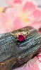 bague or sertie d'un rubis synthétique or 375 millième (9 ct) 2,12g