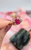 bague or sertie d'un rubis synthétique or 375 millième (9 ct) 2,12g