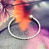 bracelet jonc argent ouvert lune étoiles pandora moments edition limitée argent 925 millième (22 ct) 7,97g