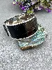 bracelet swarovski bangle large jonc avec strass et cuir noirs