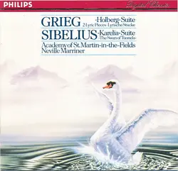 cd grieg, sibelius, academy of st. martin - in - the - fields, neville marriner - holberg suite - karelia suite (1992)