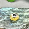 charm pandora verre de murano jaune blanc argent 925 millième (22 ct) 3,36g