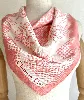 foulard/carré christian dior en soie rose et blanc à motif géométrique