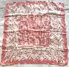 foulard/carré christian dior en soie rose et blanc à motif géométrique