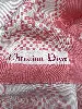 foulard/carré christian dior en soie rose et blanc à motif géométrique