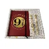 livre set harry potter - carnet quai 9 3/4 et stylos hedwige et vif d'or